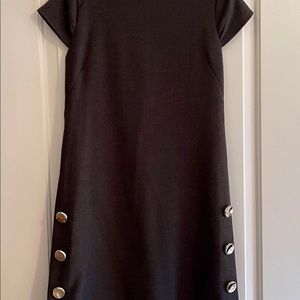 213 Gray Dress! Gold button accents. Lined. Never worn.